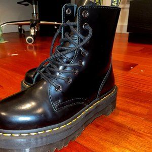 Dr. Marten's Jadon Smooth Leather Platform Boot, Black, women's size 6